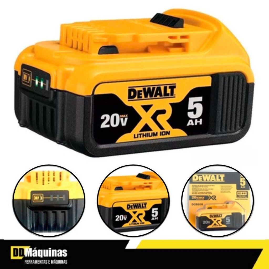 Bateria 20V MAX PREMIUM 5,0 AH DCB205-B3- Dewalt em Oferta na Shopee