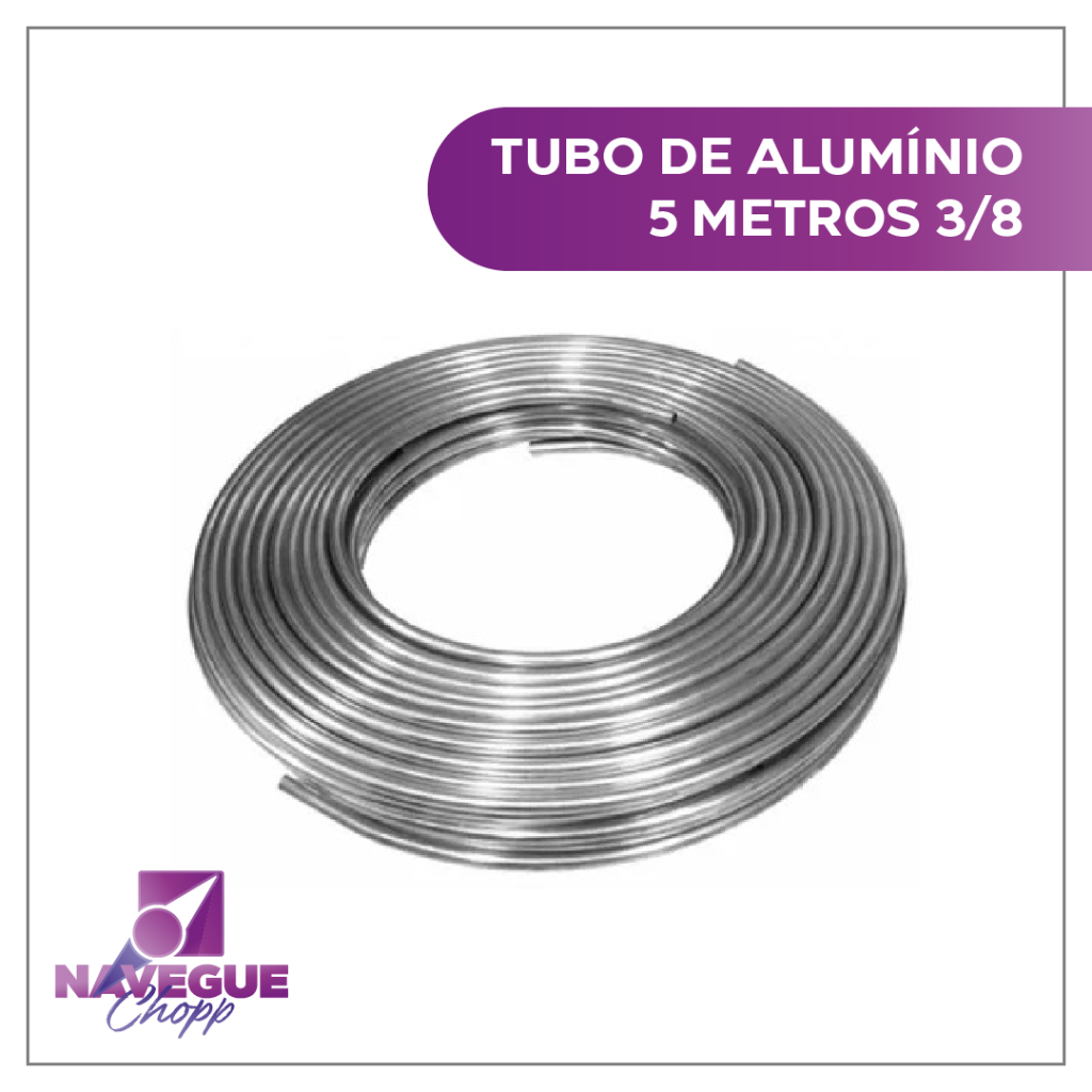 Tubo de Alumínio Maleável 3/8 - 5 Metros para Serpentina de Aquecimento e Resfriamento"