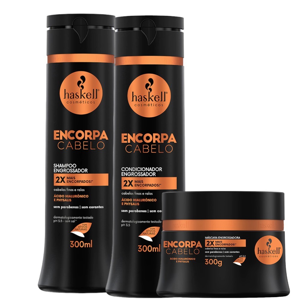 Kit Haskell Encorpa Shampoo 300ML 1 Condicionador 300ML  1 Mascara 300ML