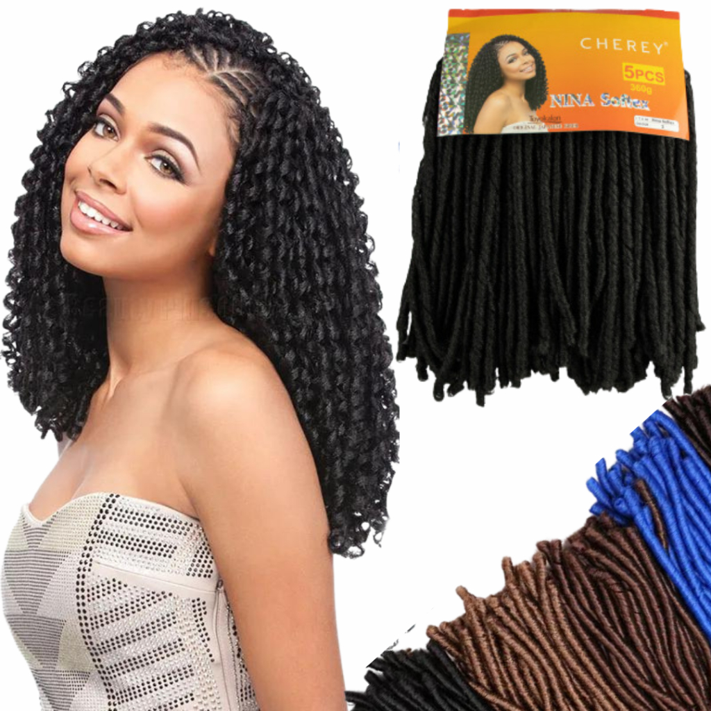 Nina Soft Dread Pacotão 360 Gramas + Agulha Cherey 5 Peças Cabelo Sintetico