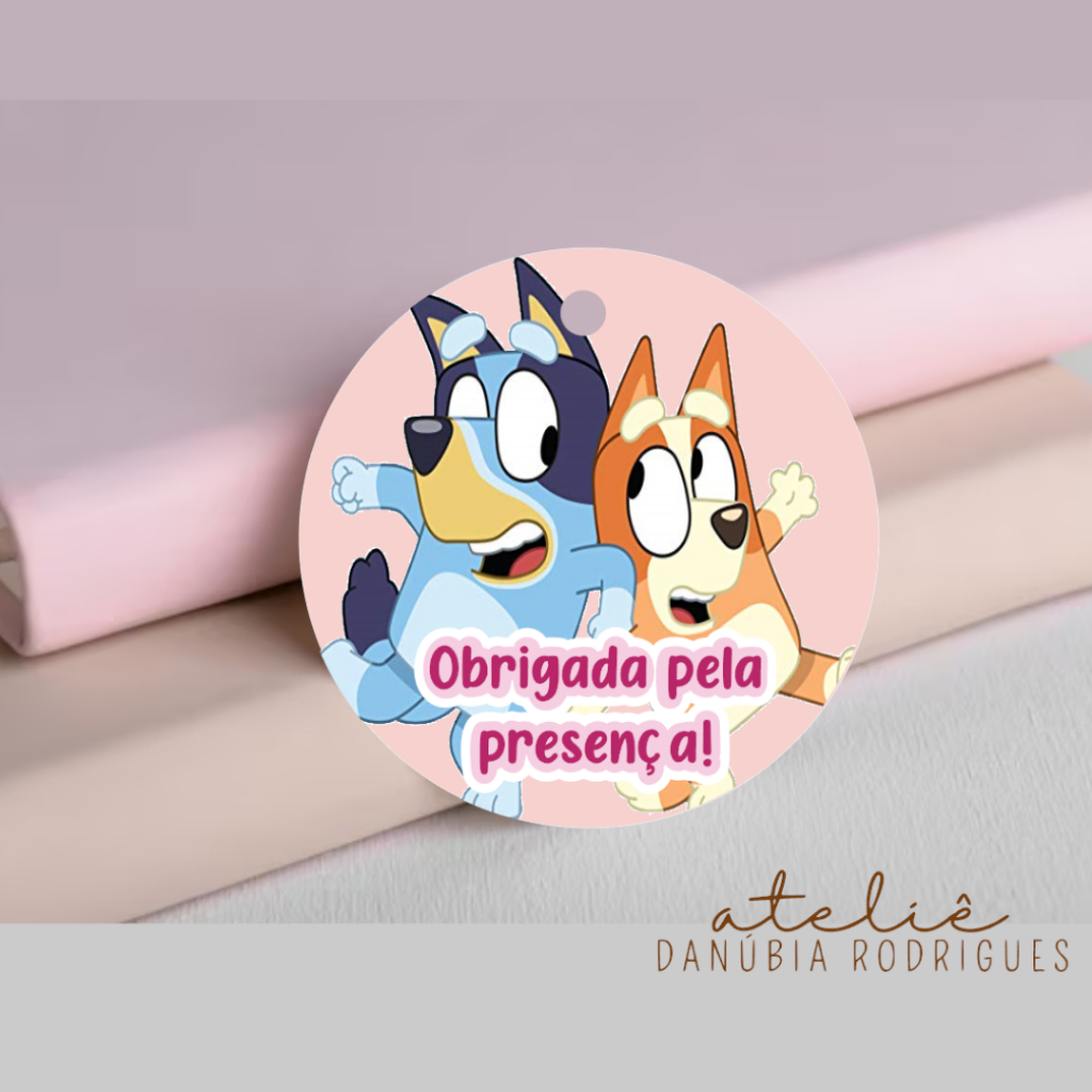 Tag Agradecimento |  Bluey e Bingo Menina | Tag Para Lembrancinhas em Oferta na Shopee