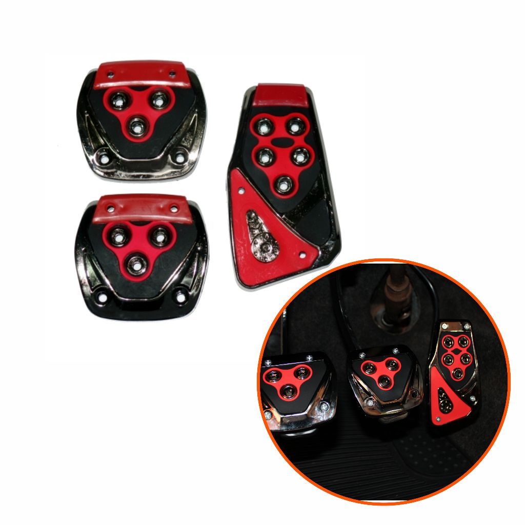 Kit 3 Peças Pedaleiras Esportivas Automotiva Carros Tuning Acessórios Universal em Oferta na Shopee