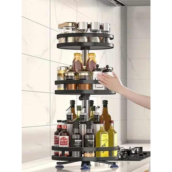 Suporte Organizador com andares Giratório 360 Multiuso Cozinha Penteadeira Prateleira Estante em Oferta na Shopee