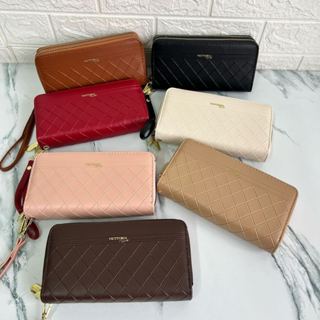 Carteira Feminina em 2 Zíper Bordada em Oferta na Shopee