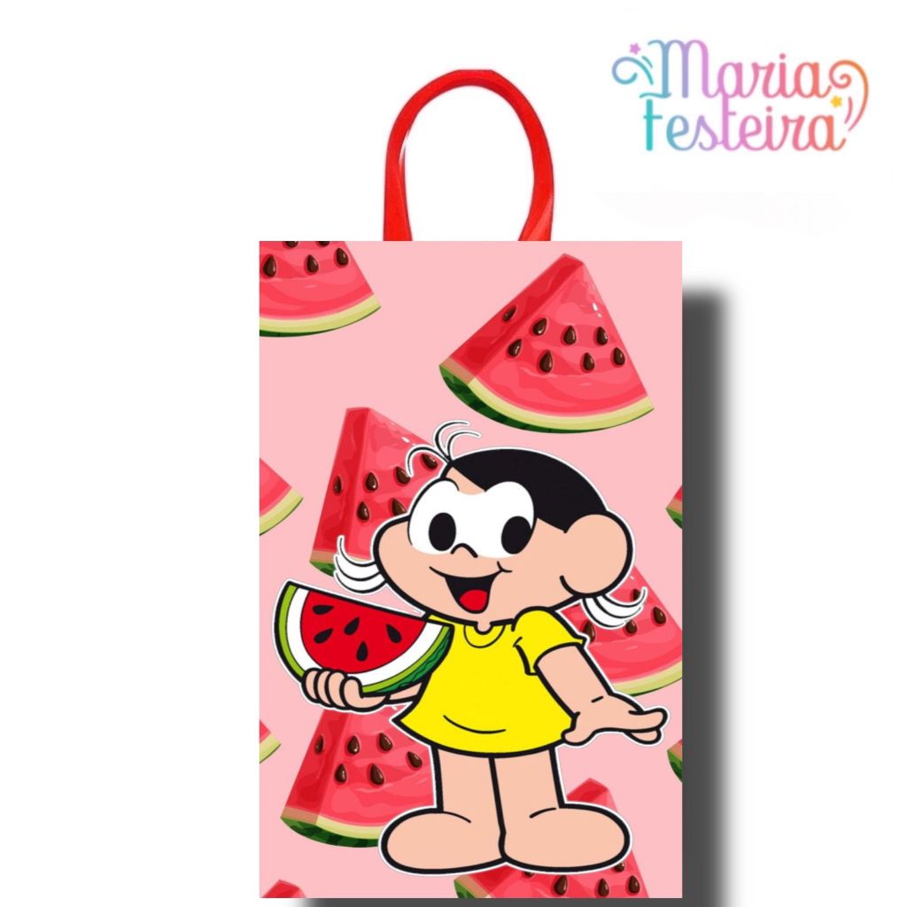 15 Sacolinhas Personalizadas Tema Magali Tamanho 16x5x10