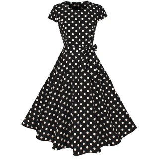 Vestido De Bolinha Anos 60 Feminino Festa Retrô Vintage Bolas Traje Para Baile Fantasia Midi Evangélico Poá Barato P45 em Oferta na Shopee