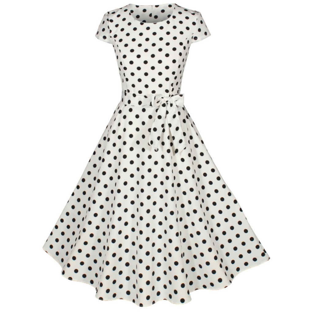 Vestido De Bolinha Anos 60 Feminino Festa Retrô Vintage Bolas Traje Para Baile Fantasia Midi Evangélico Poá Barato P45B em Oferta na Shopee