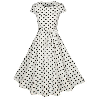 Vestido De Bolinha Anos 60 Feminino Festa Retrô Vintage Bolas Traje Para Baile Fantasia Midi Evangélico Poá Barato P45B em Oferta na Shopee