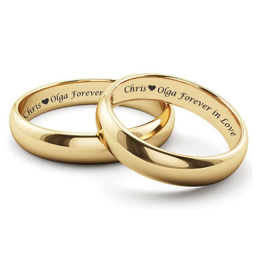 Par de Alianças + Gravação A Laser | Aliança Casamento Ouro 18k Banho
