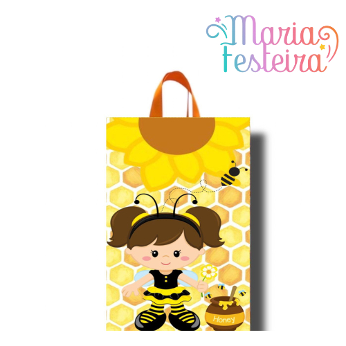 15 Sacolinhas Personalizadas Tema Abelinha Tamanho 16x5x10