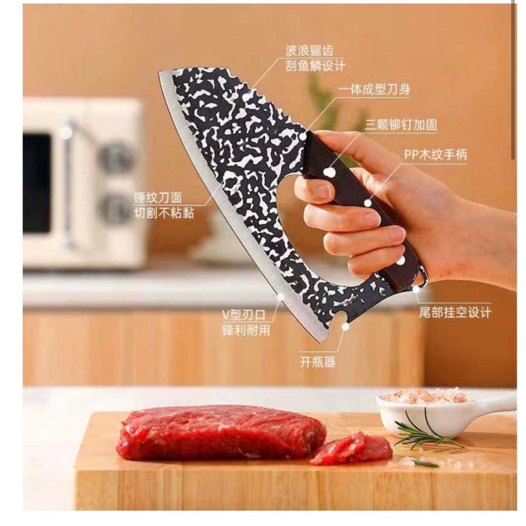 Cutelo Inox Profissional Cabo King Artesanal para Cozinha — imagem 2 de 2