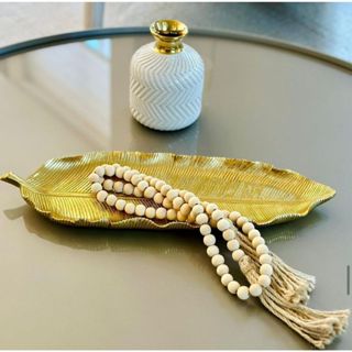 Bandeja Centro De Mesa Formato Folha Decoração Cozinha Elegante Casa Decorativa em Oferta na Shopee