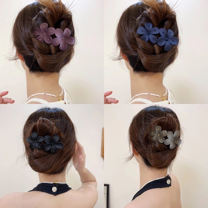 Grampos de Cabelo Florais Foscos Para Cabelo, Fivelas Francesas Não-Deslizantes com Flor.Cores Aleatório em Oferta na Shopee