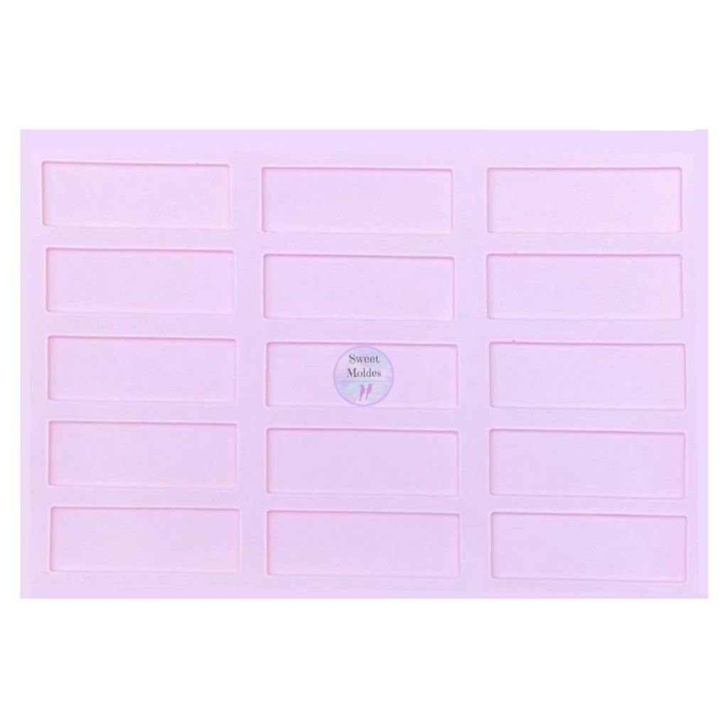 Molde de silicone 15 cavidades Hair clip plaquinha tag 5,5x2cm