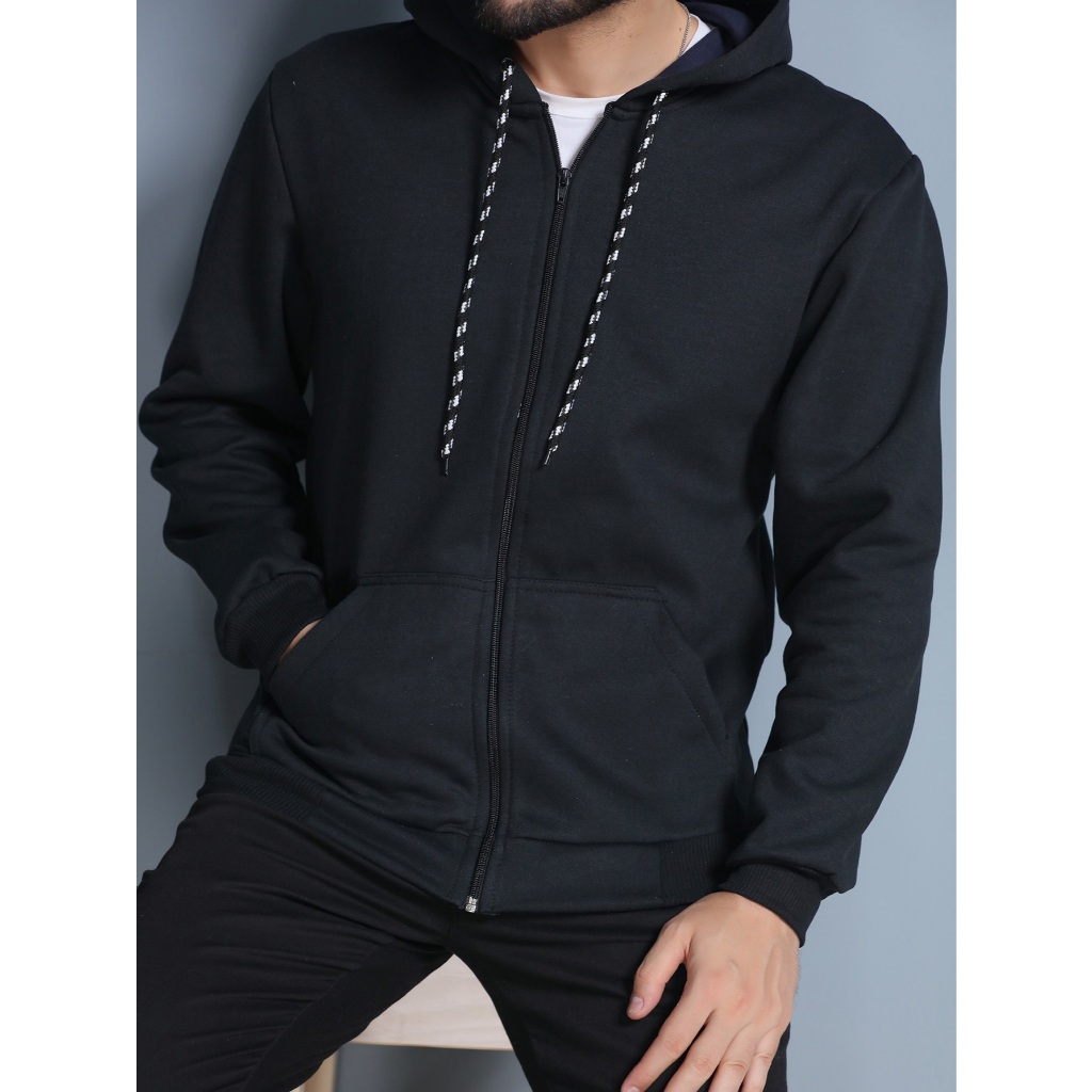 Blusa de frio moletom com zíper e capuz ótima qualidade em Oferta na Shopee