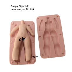 Molde de Silicone - Kit Corpo Boneca Doll Bipartido Modelado - 7cm - BL 1114 Biscuit