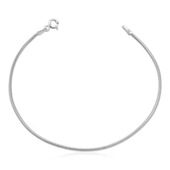 Pulseira Feminina de Prata 925 Rabo de Rato Redonda 1.4mm