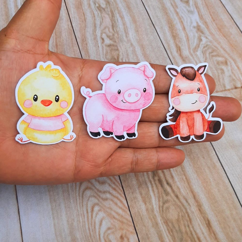 Apliques personalizados Fazendinha - Lembrancinhas de aniversário infantil