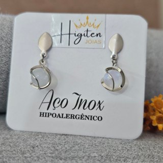 Par de Brincos Pedra Orbe Celestial Minimalista Feminino Aço Inox Não Enferruja Não Desbota Moderno Diversas Cores em Oferta na Shopee