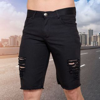 Shorts masculinos Jeans rasgados Estilo fashion masculino Outlet de fábrica em Oferta na Shopee