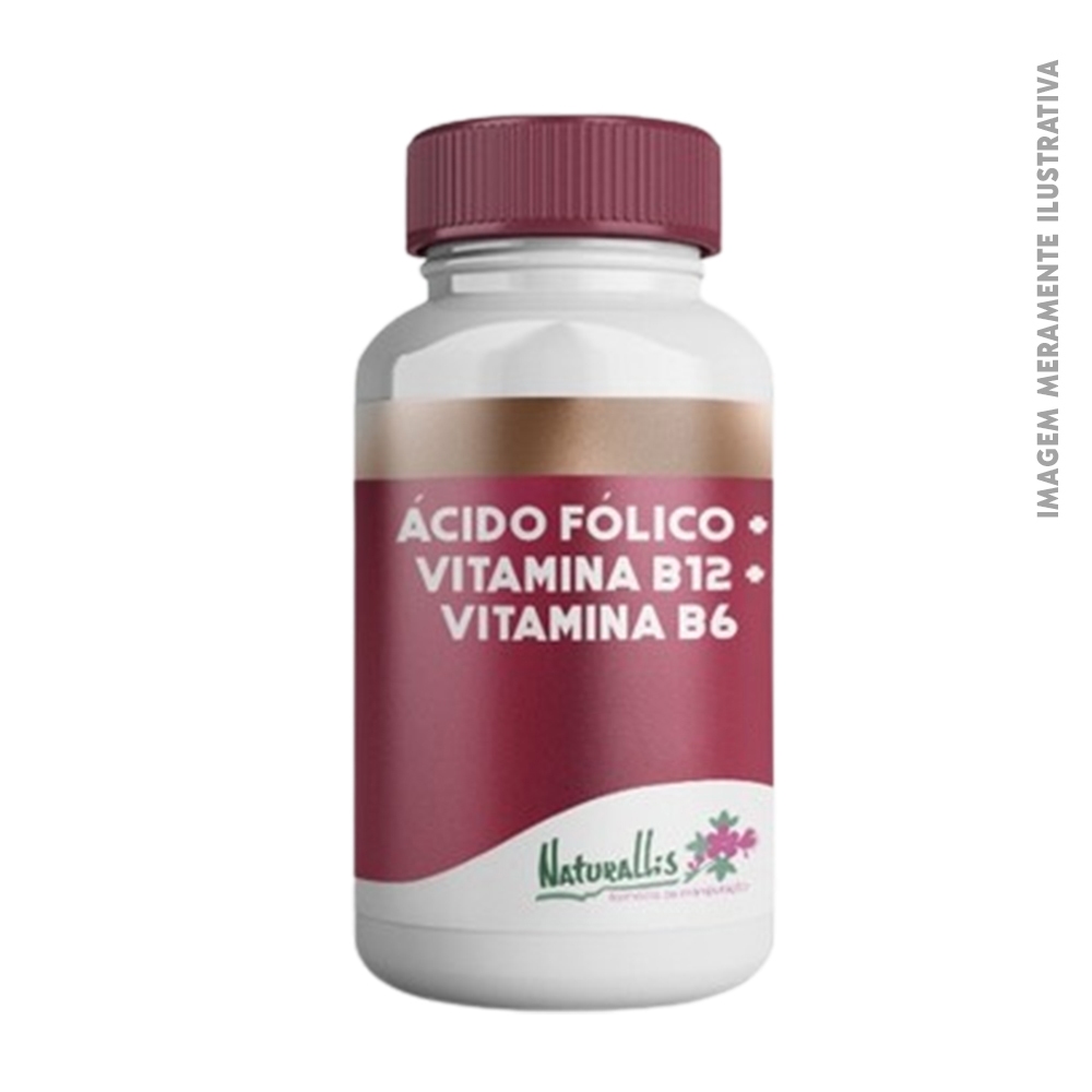 Ácido Fólico 5mg + Vitamina B12 2mg + Vitamina B6 10mg 120 cápsulas