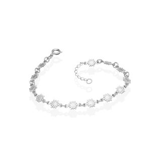 Pulseira Feminina de Prata 925 Sol liso em Oferta na Shopee