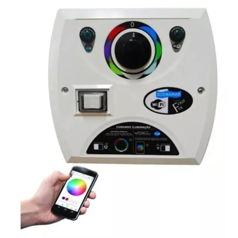 Comando Led Piscina Módulo Central de Comando Sodramar LED RGB Para Piscinas WiFi Four Fiz Sodramar 60 Wats
