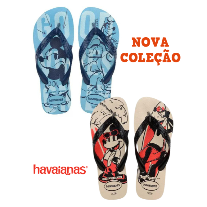 Chinelo Havaianas Top Disney Mais Mickey Minnie Pato Donald Pateta em Oferta na Shopee