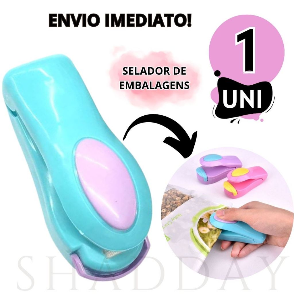 Mini Selador Para Embalagens Útil Em Sua Cozinha Máquina Seladora A Pilha Colorida