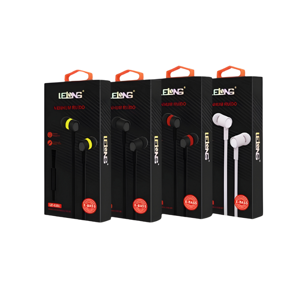 Kit 2 Fone De Ouvido Super Bass Com Fio 1.2M E Microfone LELONG em Oferta na Shopee
