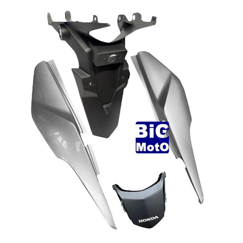 Rabeta traseira CG Fan 160 2022/ Start 2024 Prata Metálico Force + Paralama de placa CG Fan 160 2016/2023
