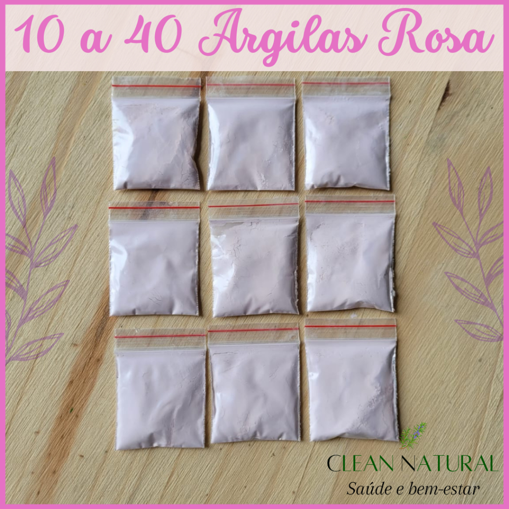 10 | 20 | 30 | 40 Argilas Rosa - Clean Natural - Limpeza de pele - Skin Care - Pincel Silicone Espátula Silicone Argila