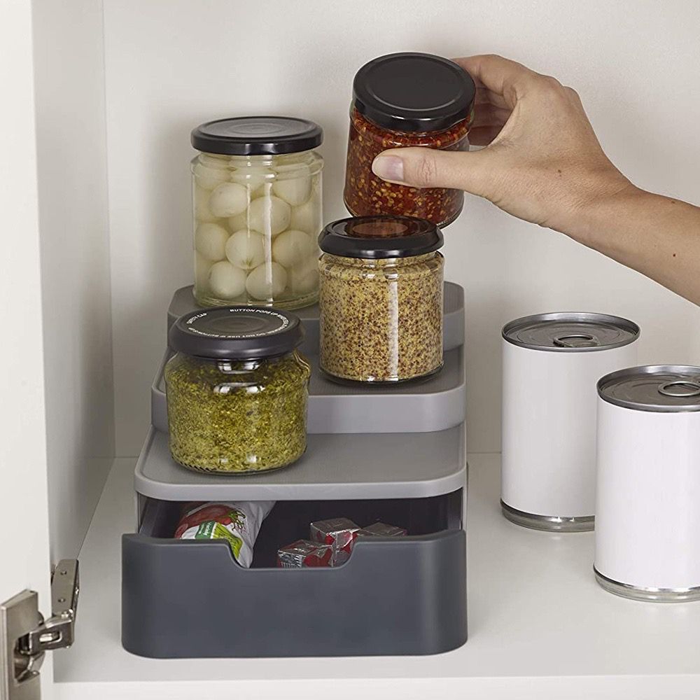 Organizador Gaveteiro Armario Prateleiras Porta Condimentos Temperos Talheres 3 Andares Multiuso Cozinha Casa Organizaçao Limpeza