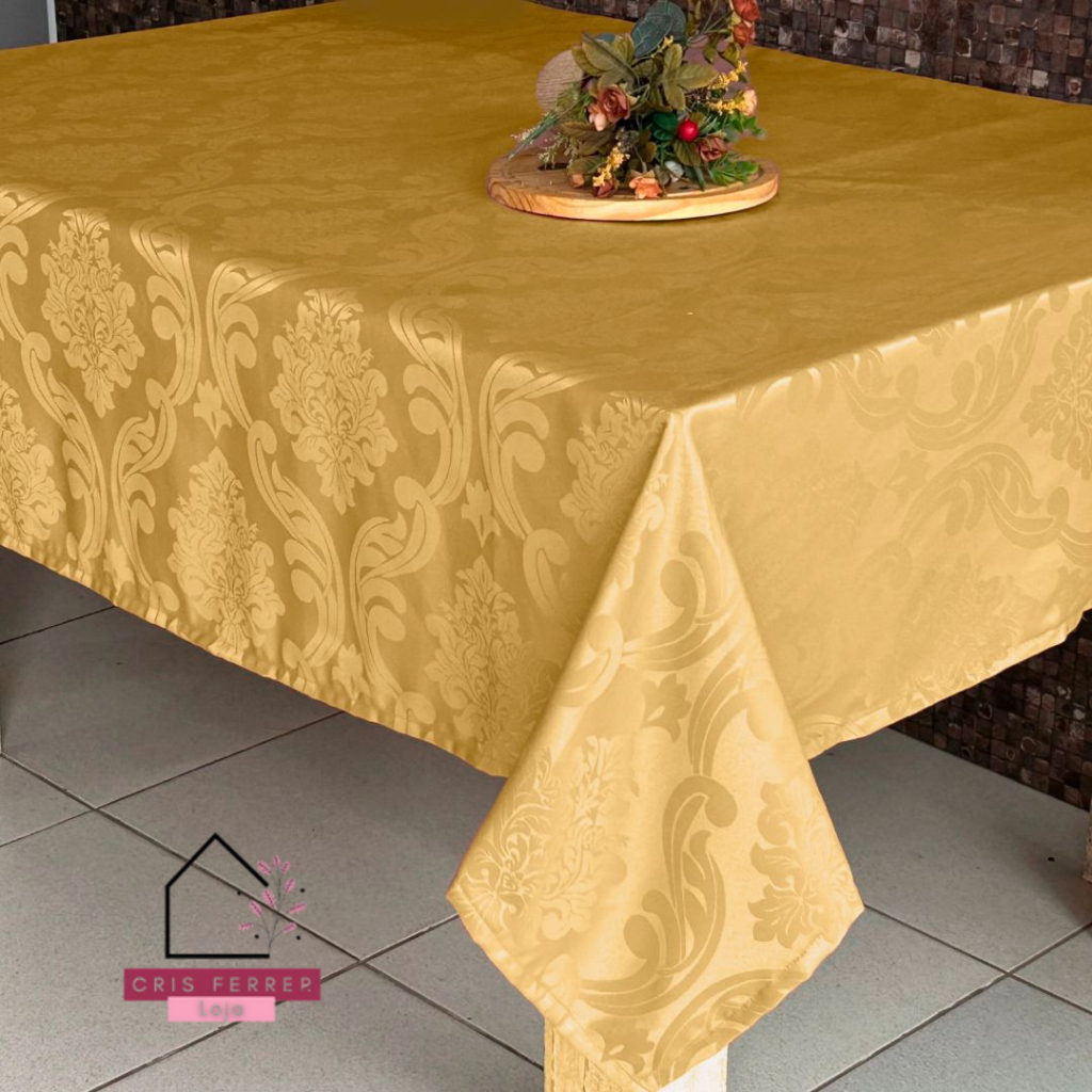 Toalha de Mesa Jacquard Luxo - 4 Lugares - 14,0x1,40 p/Cozinha - Tecido Grosso e Cores Vibrantes
