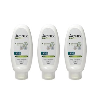 Kit 3x Acnix Sabonete Líquido  100ml Tratamento Anti Acne Natuflores em Oferta na Shopee