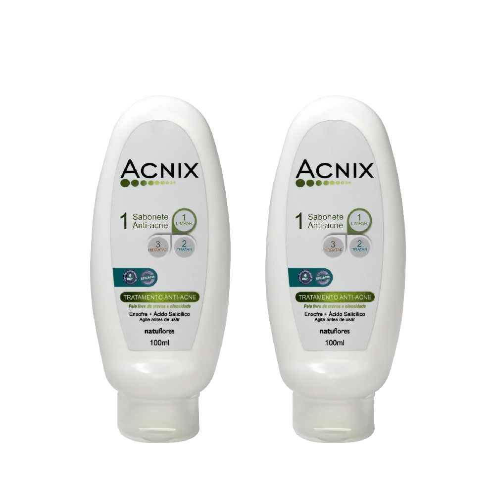 Kit 2x Acnix Sabonete Líquido  100ml Tratamento Anti Acne Natuflores