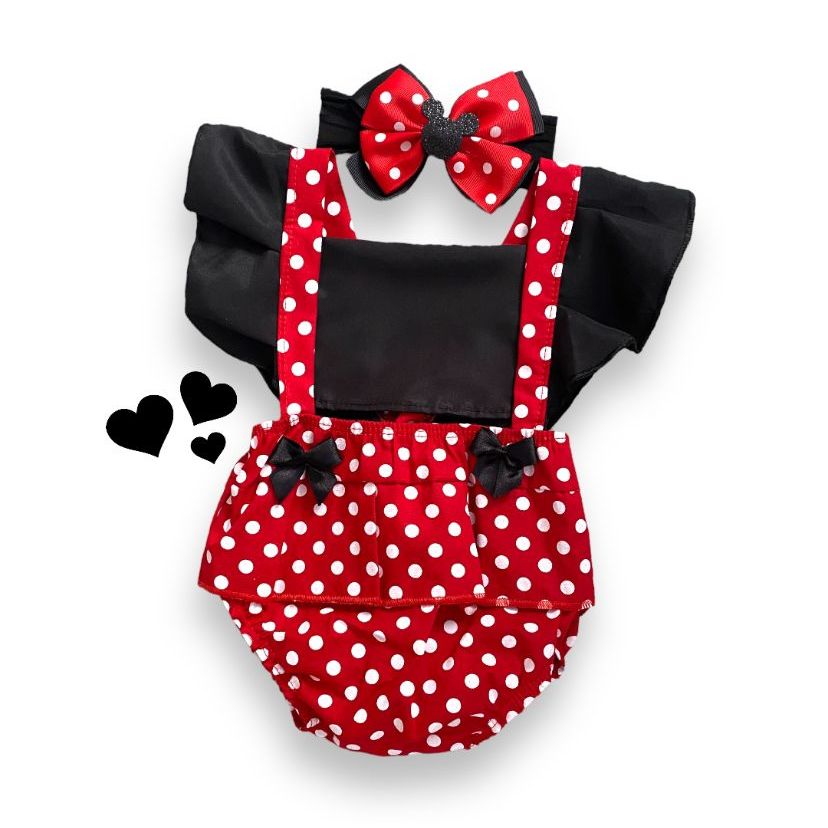 Romper Jardineira Body Turbante Princesa vestinho vermelho Bolinhas + Laço em Oferta na Shopee