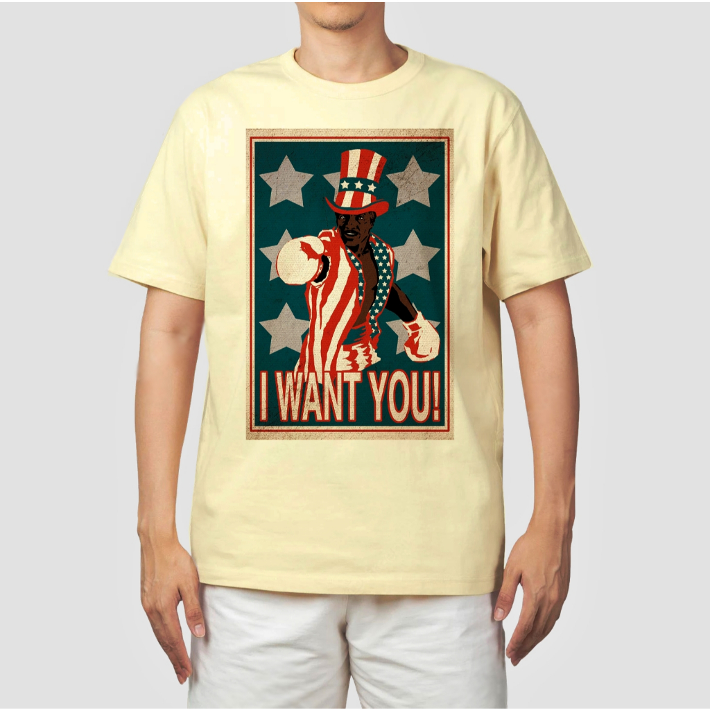 Camiseta Camisa Rock Balboa Apollo Creed I Want You Filme anime série boxe