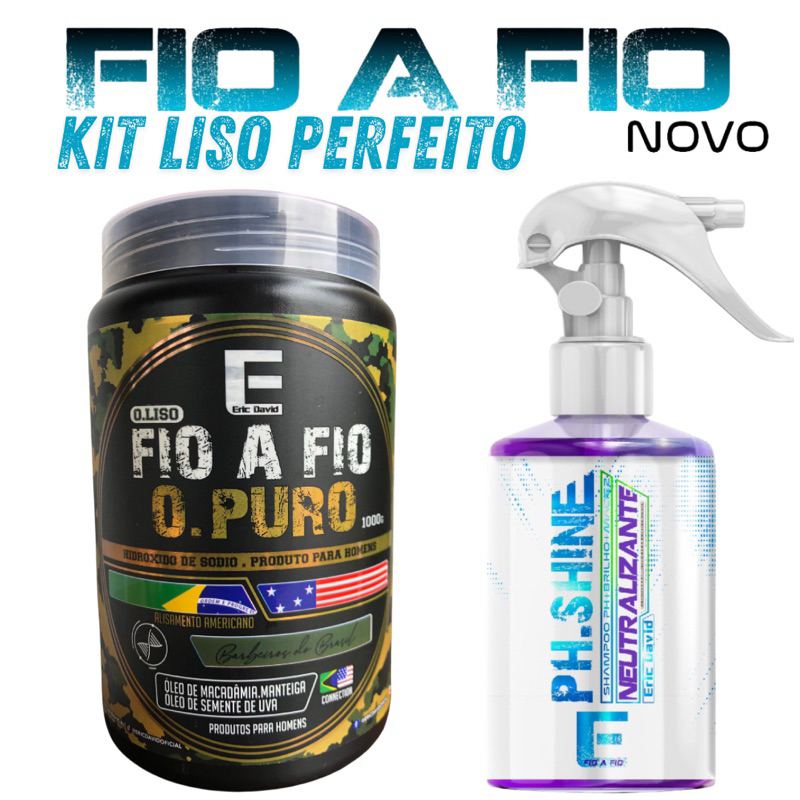 kit Alisamento fio a fio e Neutralizante Liso hidratado 2 produtos para homens