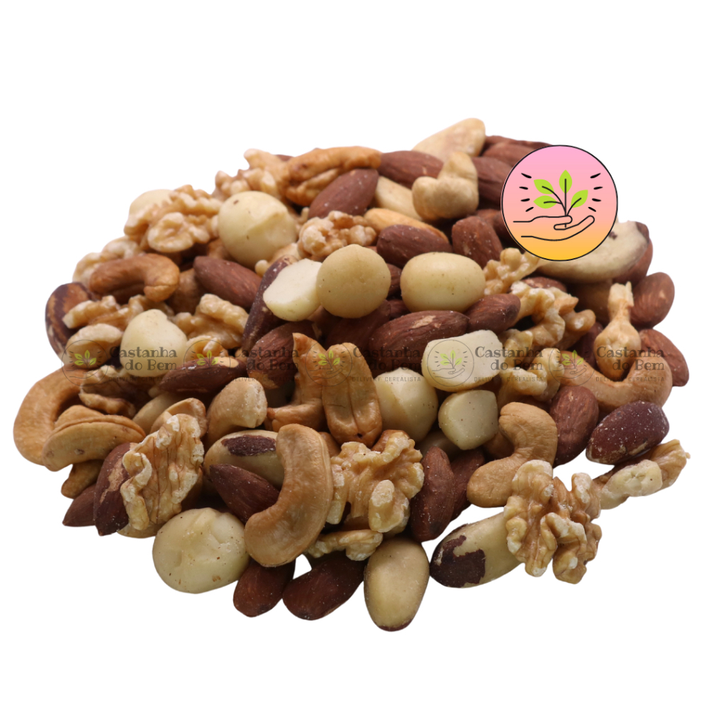 Mix de Castanhas Premium - Amêndoa, Castanha de Caju, Castanha do Pará, Macadâmia e Nozes 250g - 1kg