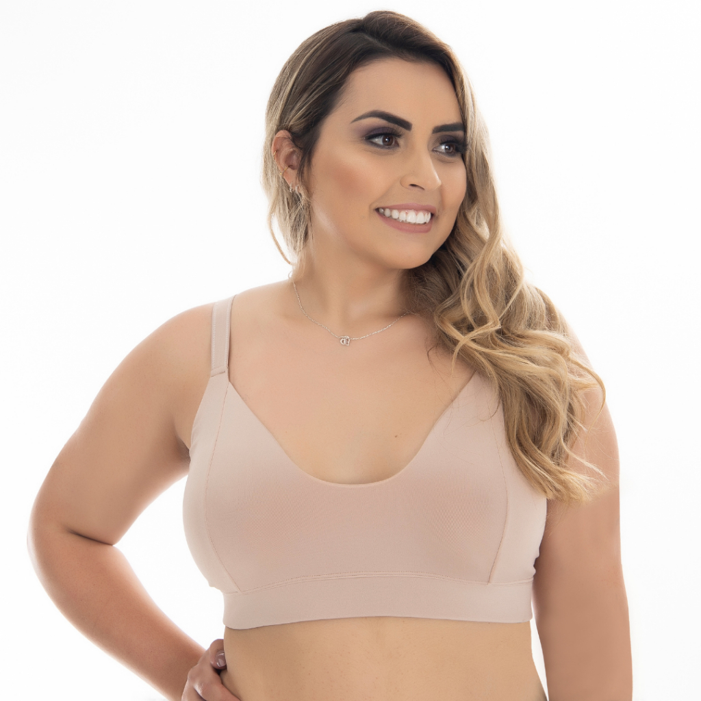 Kit 2 Sutiã Plus Size Reforçado Sem Bojo,  Duplo Tecido Confortável Alça Reforçada Sustent...