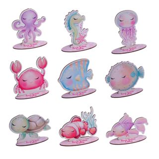 Centro de Mesa Fundo do Mar Rosa Personalizado Colorido mdf festas e aniversários infantis em Oferta na Shopee