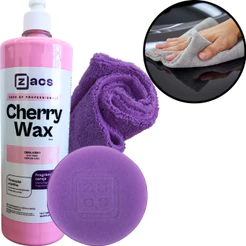 Kit Cera Cherry Wax 4x1 1L + Aplicador Pano Microfibras Zacs