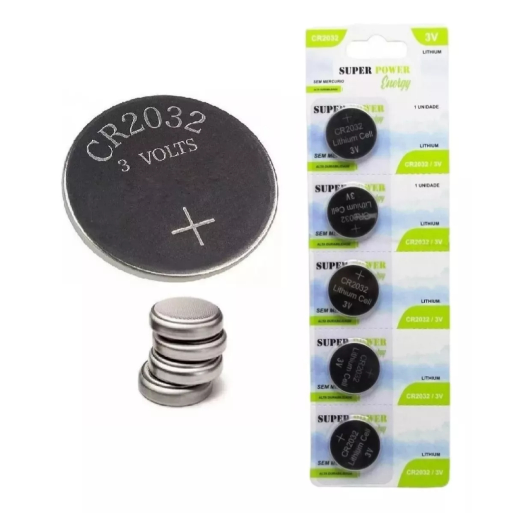 Kit 5 Pilhas Bateria Botão CR2032 1 Cartela Com 5 Unidades em Oferta na Shopee