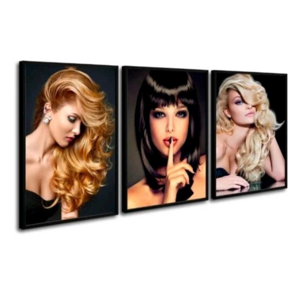 Quadros Decorativos Mulheres Modelos Salão De Beleza em Oferta na Shopee
