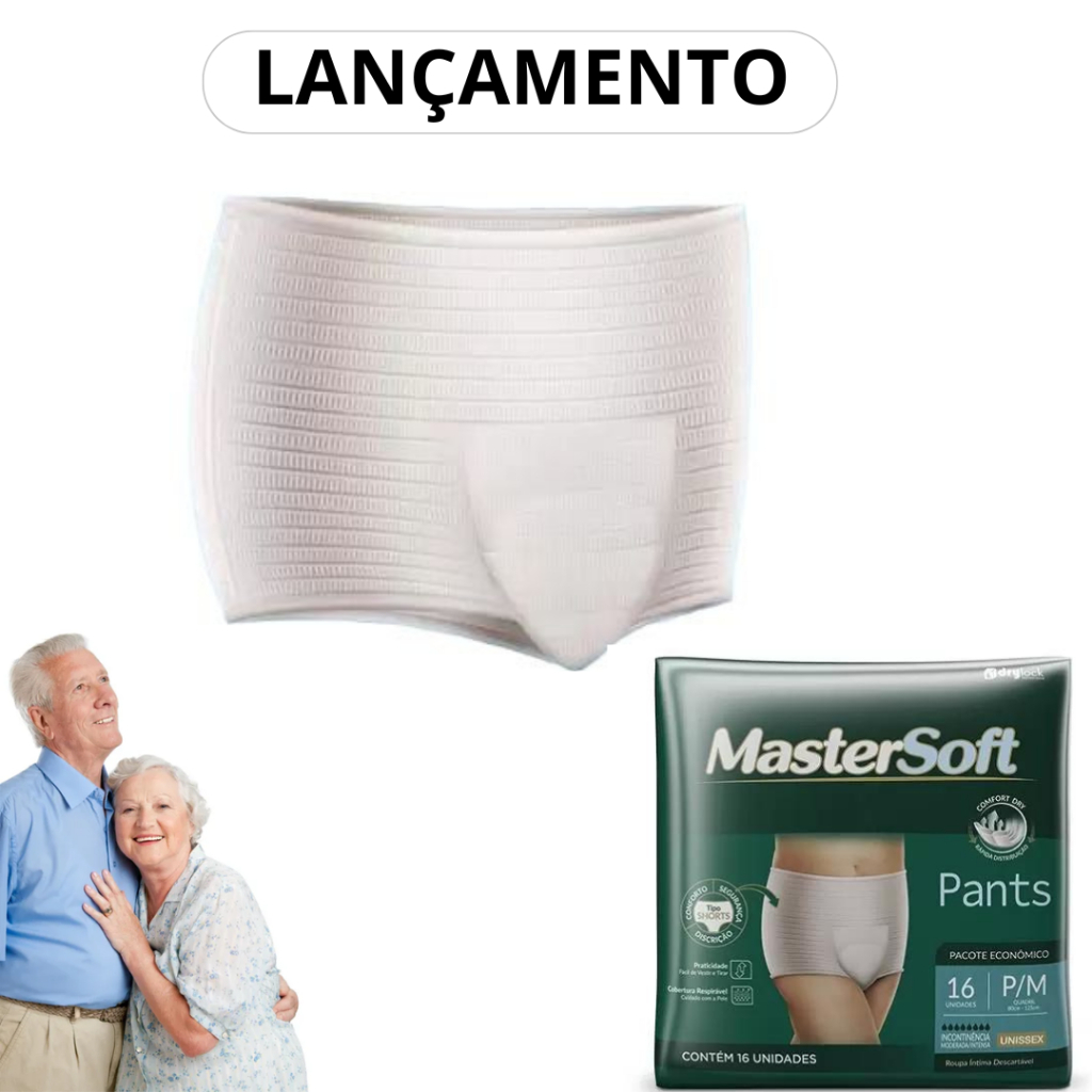 Fralda Geriátrica Mastersoft  Pants Shortinho Econômico Unissex - 16 Unidades