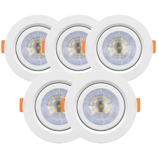 Kit 5 Spot Cob Direcionável Redondo 5w Bivolt Teto - Elgin