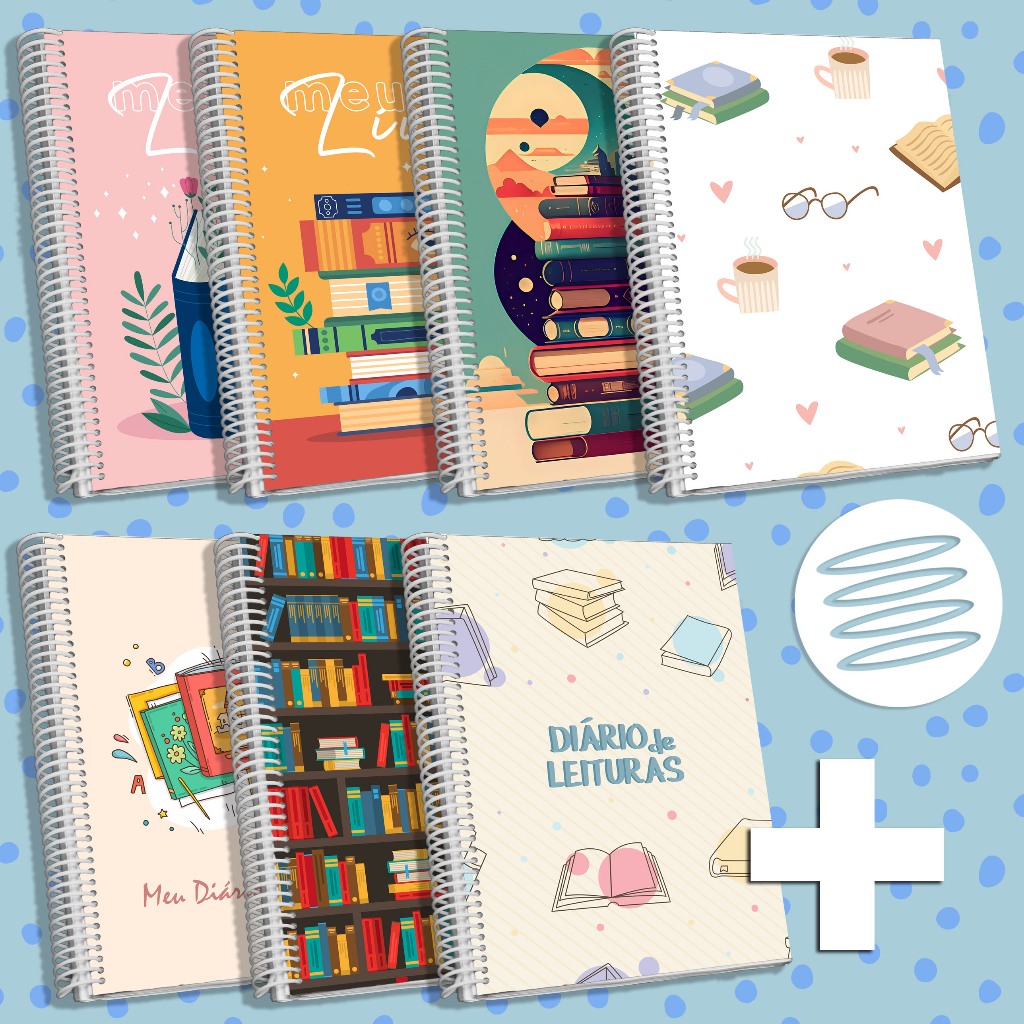 Caderno Diário de Leitura Capa Dura Espiral 15x21cm A5 | FábriCaderno