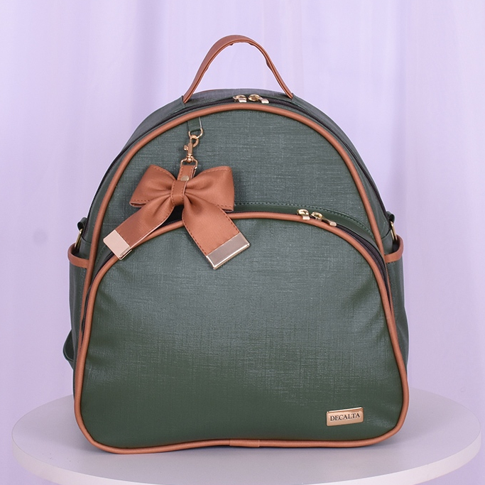 Mochila Maternidade Menino/Menina Alças 2 em 1 Oliva Verde/Bronze - 01 Peça