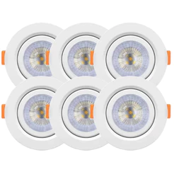 Kit 6 Spot Cob Direcionável Redondo 5w Bivolt Teto - Elgin